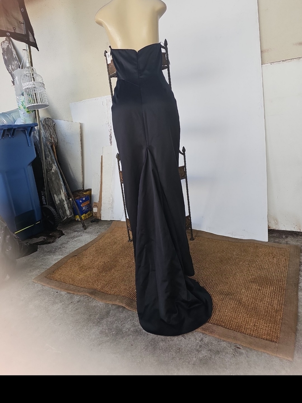 Classic Black Strapless Midi Dress